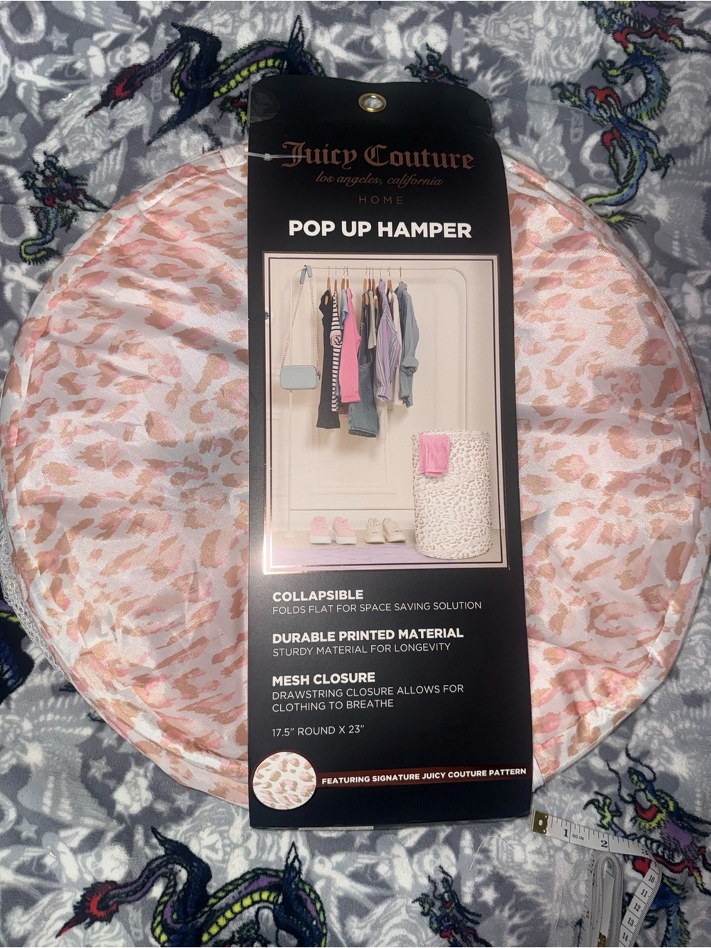 Juicy Couture Pop Up Hamper - Pink Leopard Print
